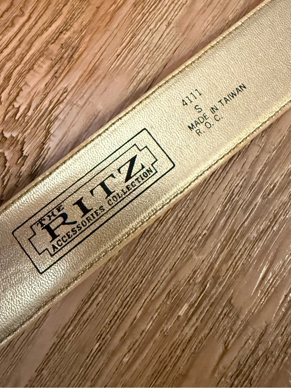Metallic Gold Women's Leather Belt Size S